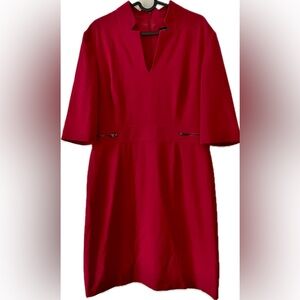 Tahari Arthur S. Levine Notch Collar Sheath Dress (Red)